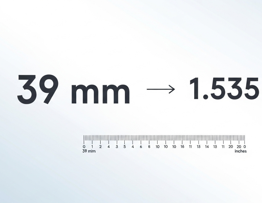 39mm to Inches